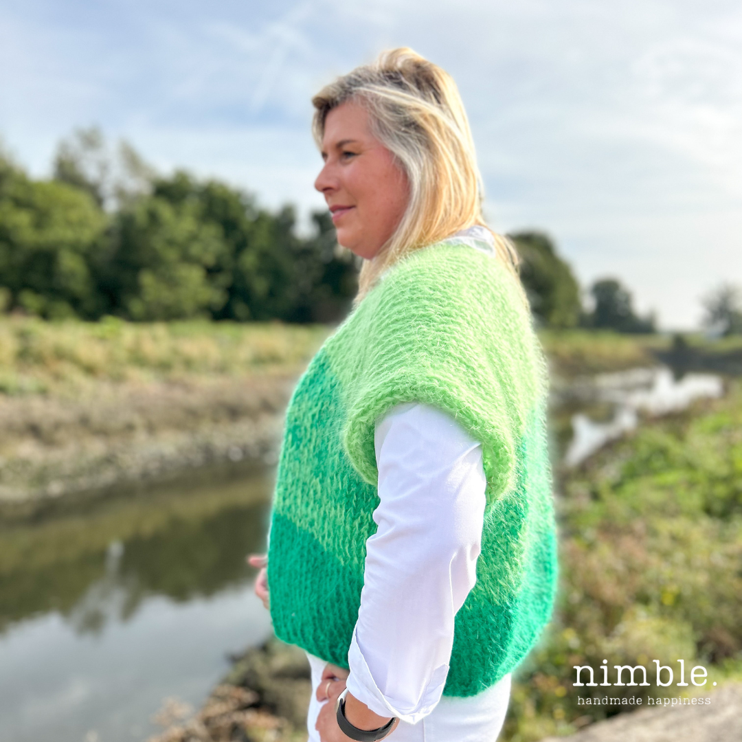 BREIPAKKET Yveline BOXY | korte mouwloze cardigan | oversized