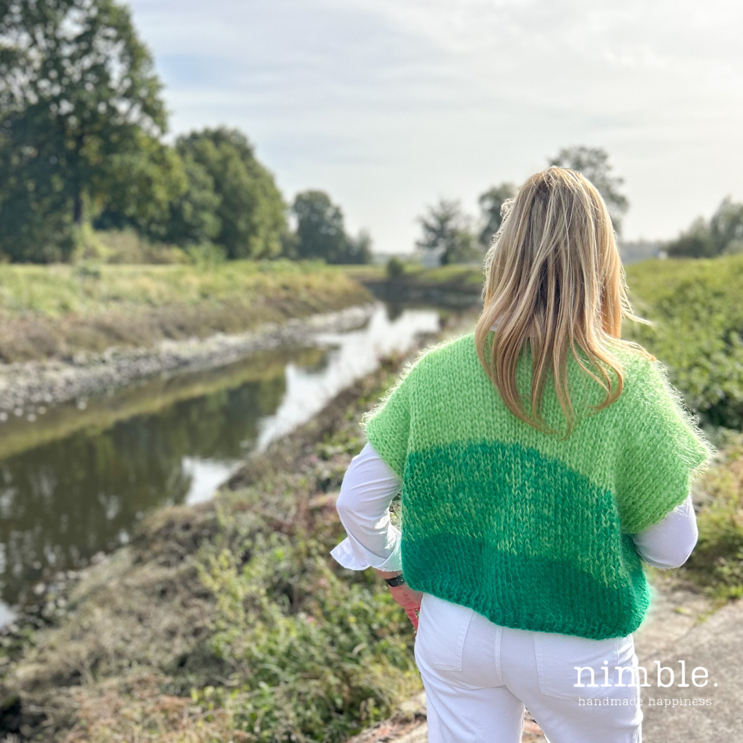 BREIPAKKET Yveline BOXY | korte mouwloze cardigan | oversized