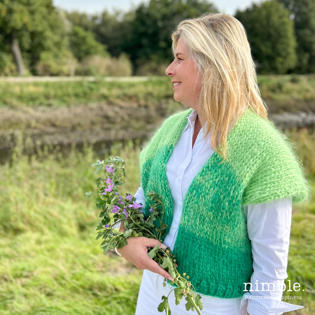 BREIPAKKET Yveline BOXY | korte mouwloze cardigan | oversized