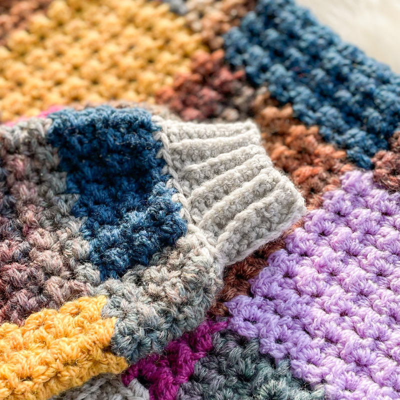 HAAKPATROON Faux Granny Cardigan | boyfriend cardigan | granny squares