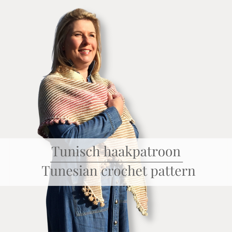 TUNISCH HAAKPATROON Sunset Stola l sjaal l wrap