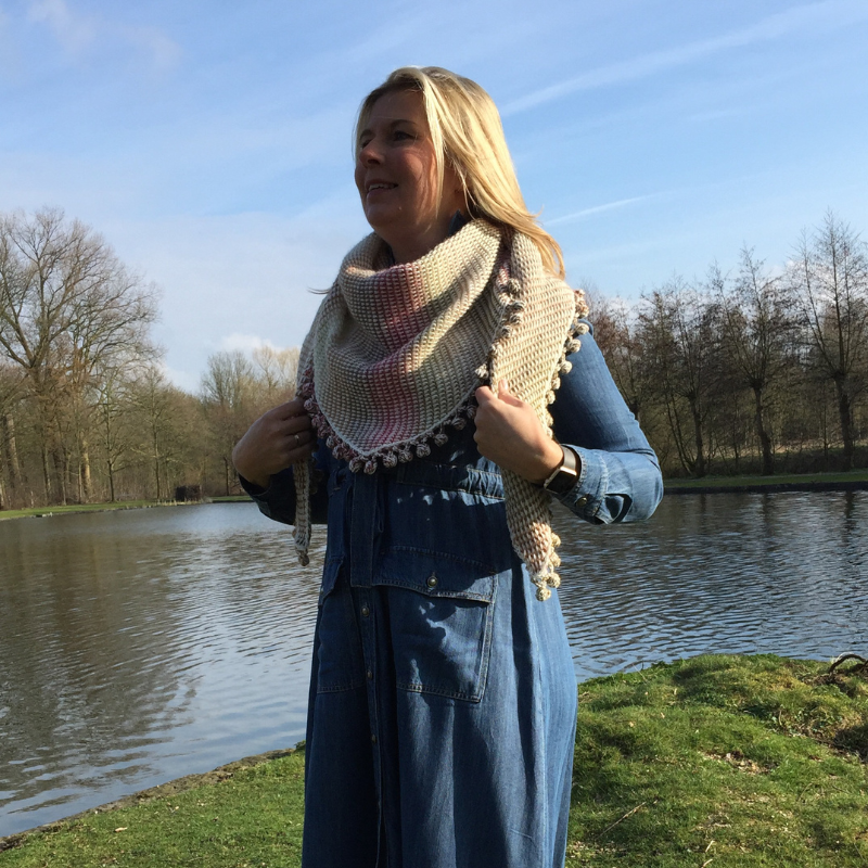 TUNISCH HAAKPATROON Sunset Stola l sjaal l wrap