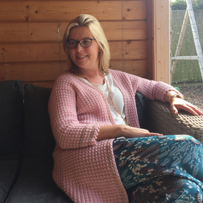 HAAKPATROON Pretty in Pink Cardigan l Vest I oversized