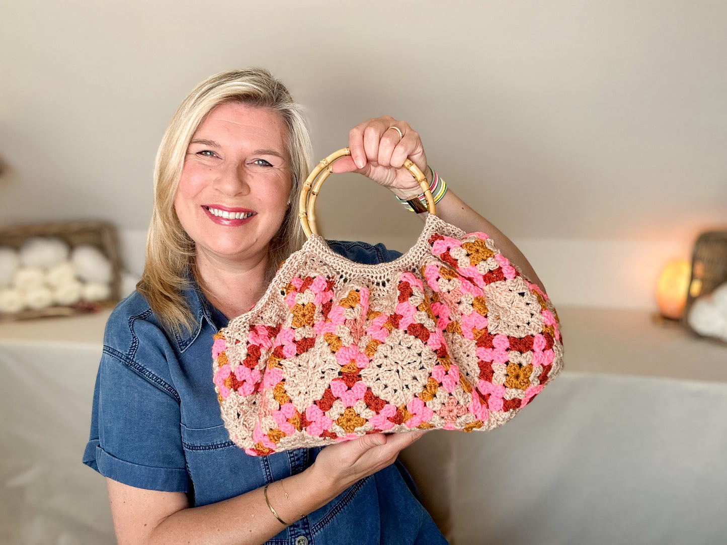 HAAKPATROON : Bumblebee granny tas