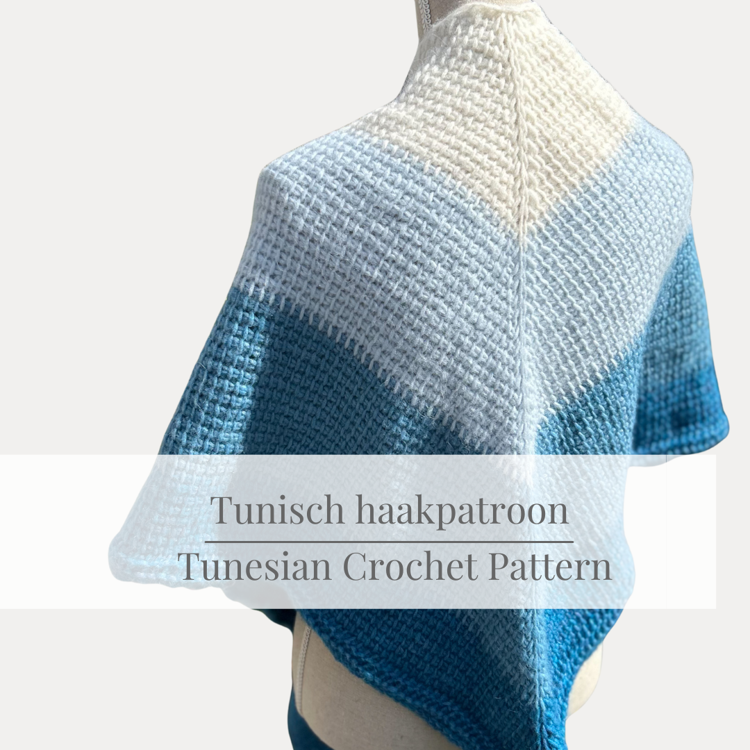 TUNISCH HAAKPATROON sjaal 'Mist'