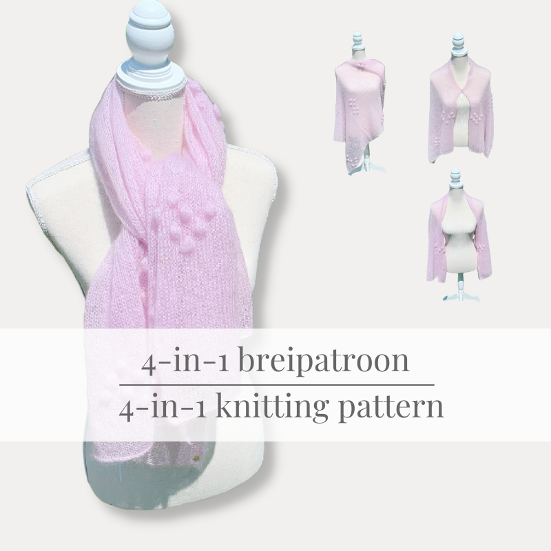 BREIPATROON Bubbly sjaal I stola l poncho I shrug l wrap
