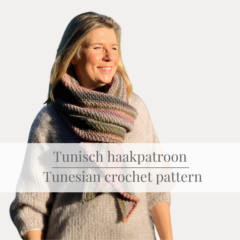 HAAKPATROON Morning Glory Tunisch gehaakte stola l sjaal l wrap