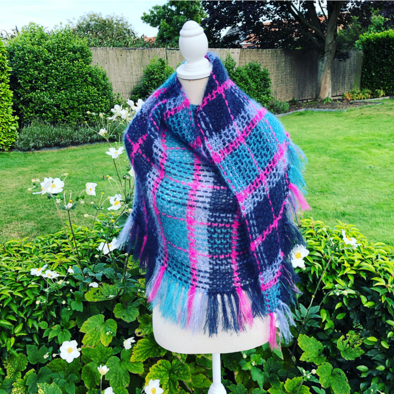 HAAKPATROON Tartan sjaal I stola I wrap
